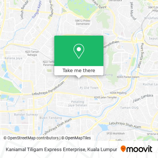 Kaniamal Tiligam Express Enterprise map