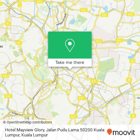Hotel Mayview Glory, Jalan Pudu Lama 50200 Kuala Lumpur map