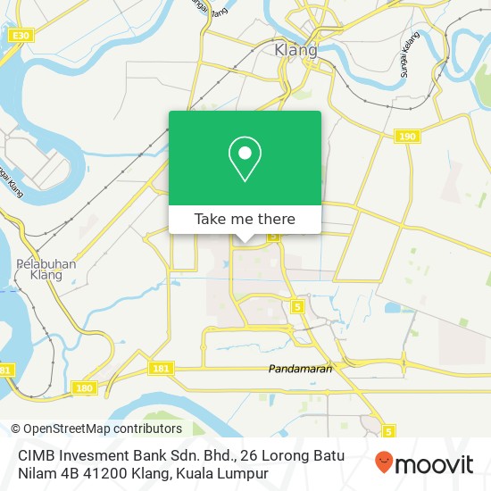 Peta CIMB Invesment Bank Sdn. Bhd., 26 Lorong Batu Nilam 4B 41200 Klang