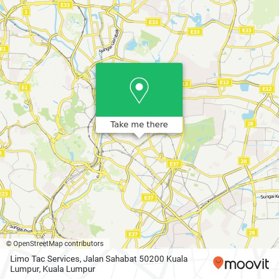 Peta Limo Tac Services, Jalan Sahabat 50200 Kuala Lumpur