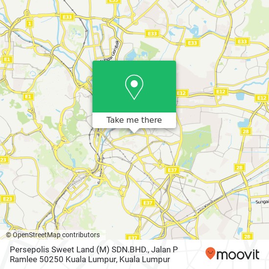 Persepolis Sweet Land (M) SDN.BHD., Jalan P Ramlee 50250 Kuala Lumpur map