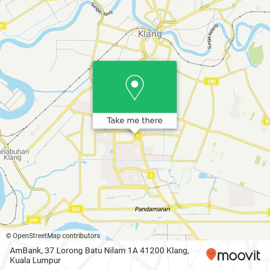 Peta AmBank, 37 Lorong Batu Nilam 1A 41200 Klang