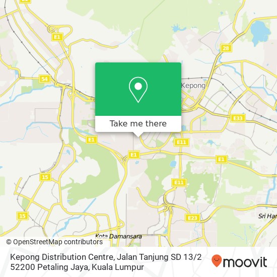 Peta Kepong Distribution Centre, Jalan Tanjung SD 13 / 2 52200 Petaling Jaya