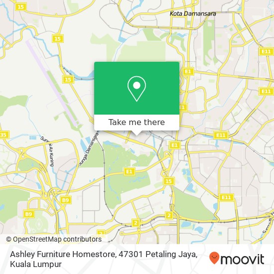 Peta Ashley Furniture Homestore, 47301 Petaling Jaya