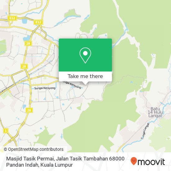 Peta Masjid Tasik Permai, Jalan Tasik Tambahan 68000 Pandan Indah
