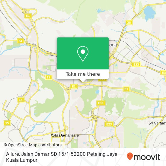 Allure, Jalan Damar SD 15 / 1 52200 Petaling Jaya map