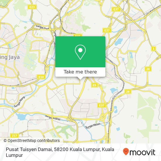 Peta Pusat Tuisyen Damai, 58200 Kuala Lumpur