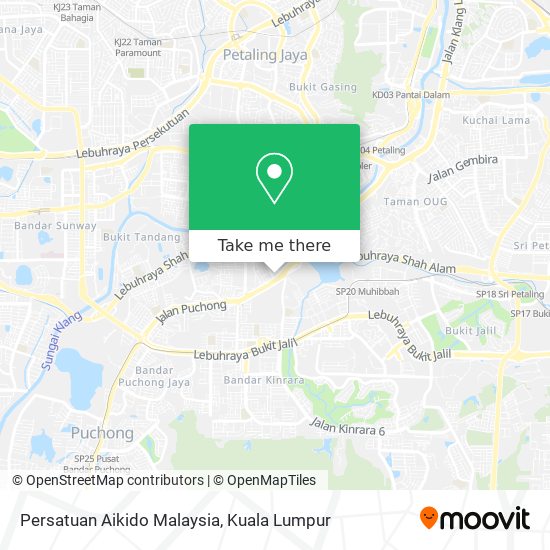 Peta Persatuan Aikido Malaysia