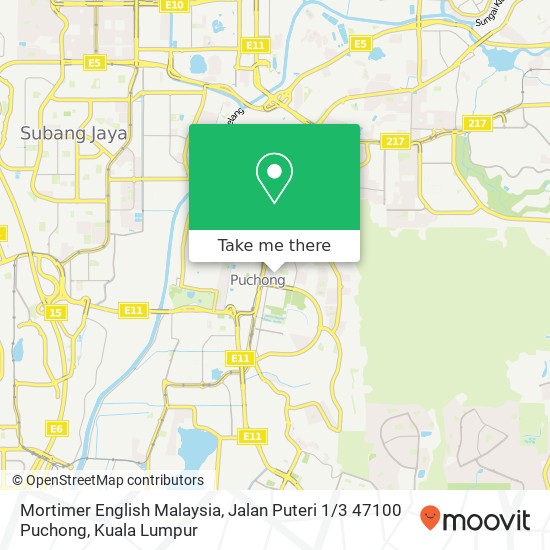 Peta Mortimer English Malaysia, Jalan Puteri 1 / 3 47100 Puchong