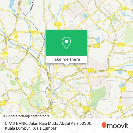 CIMB BANK, Jalan Raja Muda Abdul Aziz 50300 Kuala Lumpur map