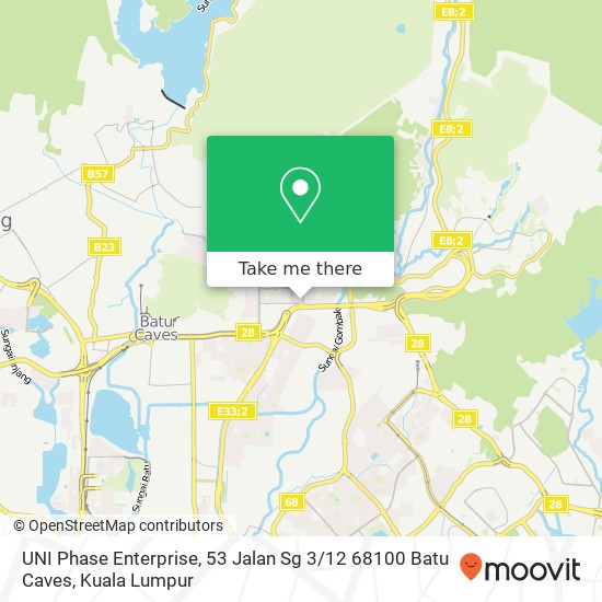 Peta UNI Phase Enterprise, 53 Jalan Sg 3 / 12 68100 Batu Caves