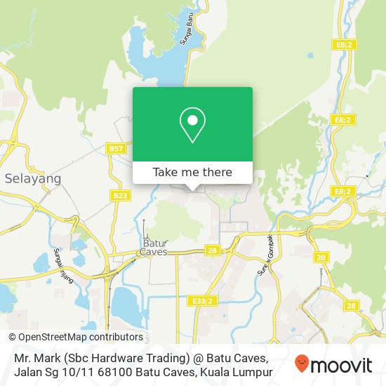Peta Mr. Mark (Sbc Hardware Trading) @ Batu Caves, Jalan Sg 10 / 11 68100 Batu Caves