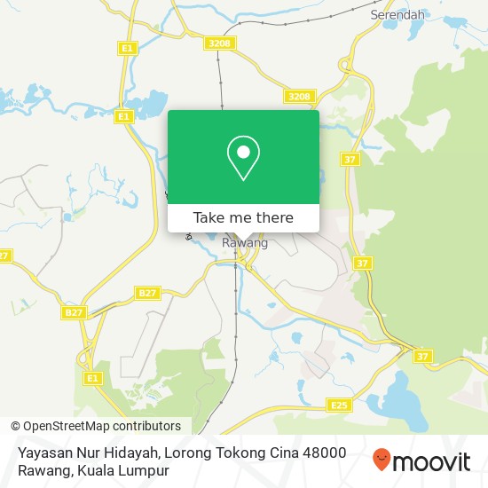 Yayasan Nur Hidayah, Lorong Tokong Cina 48000 Rawang map