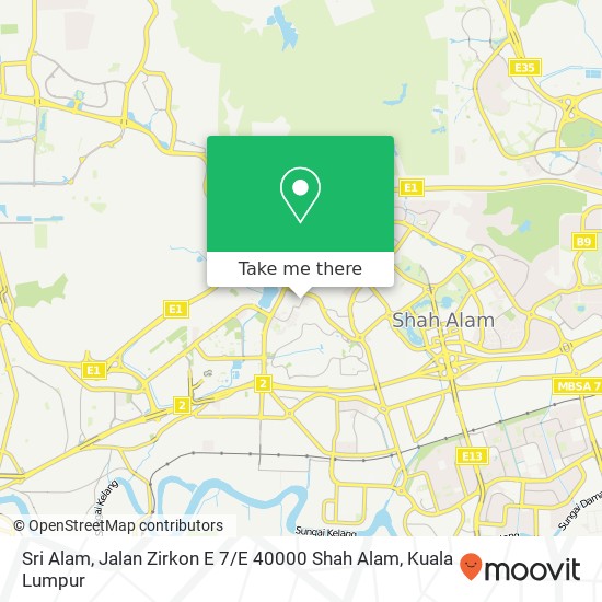 Peta Sri Alam, Jalan Zirkon E 7 / E 40000 Shah Alam