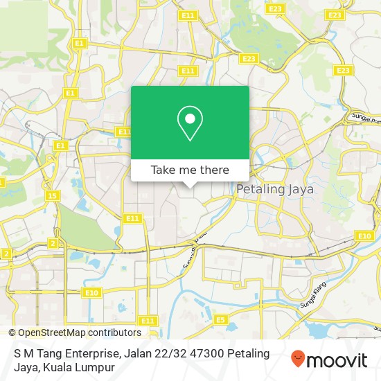 Peta S M Tang Enterprise, Jalan 22 / 32 47300 Petaling Jaya