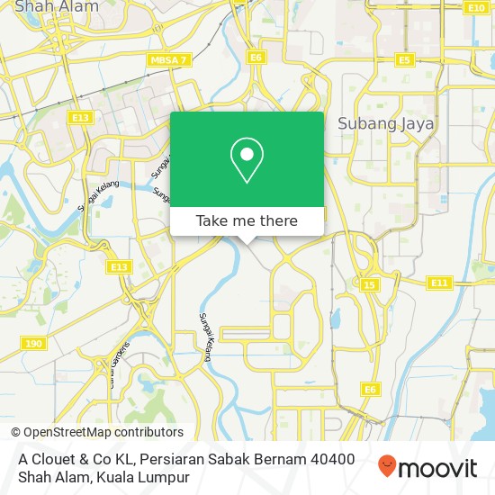 A Clouet & Co KL, Persiaran Sabak Bernam 40400 Shah Alam map