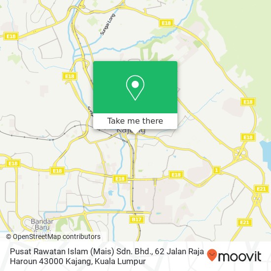 Peta Pusat Rawatan Islam (Mais) Sdn. Bhd., 62 Jalan Raja Haroun 43000 Kajang