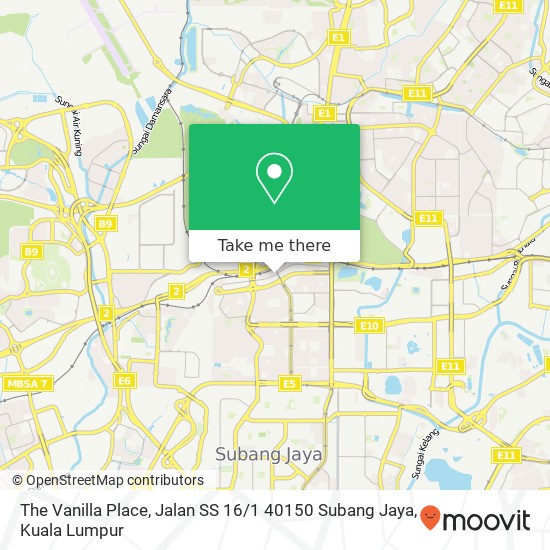 Peta The Vanilla Place, Jalan SS 16 / 1 40150 Subang Jaya