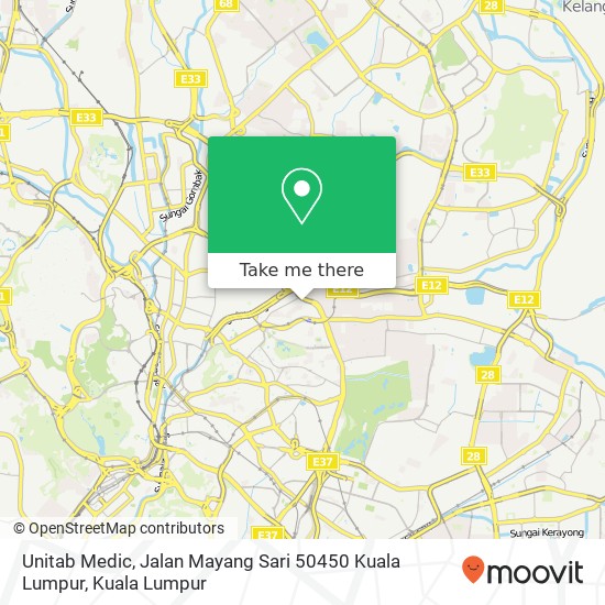 Peta Unitab Medic, Jalan Mayang Sari 50450 Kuala Lumpur