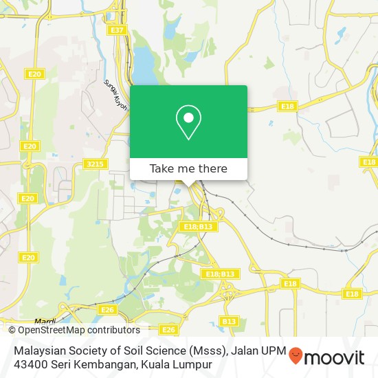 Malaysian Society of Soil Science (Msss), Jalan UPM 43400 Seri Kembangan map