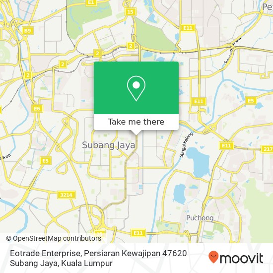 Peta Eotrade Enterprise, Persiaran Kewajipan 47620 Subang Jaya