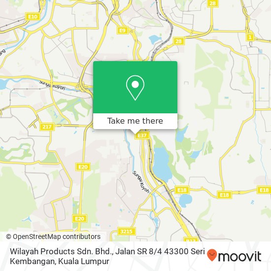 Wilayah Products Sdn. Bhd., Jalan SR 8 / 4 43300 Seri Kembangan map