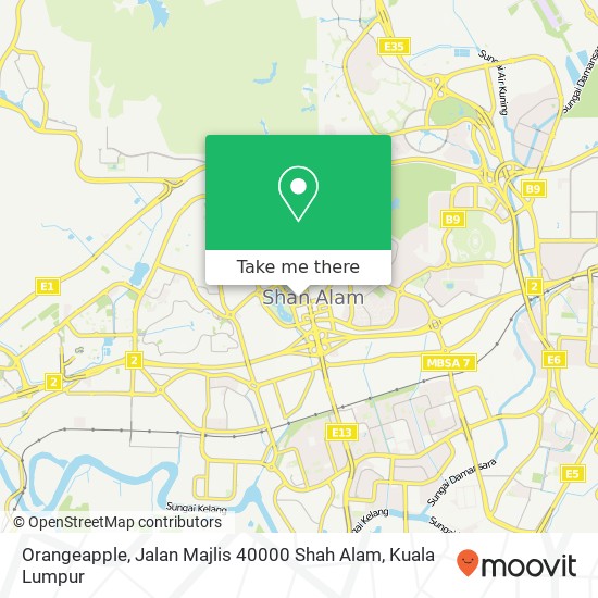 Peta Orangeapple, Jalan Majlis 40000 Shah Alam