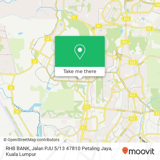 RHB BANK, Jalan PJU 5 / 13 47810 Petaling Jaya map
