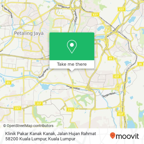 Klinik Pakar Kanak Kanak, Jalan Hujan Rahmat 58200 Kuala Lumpur map