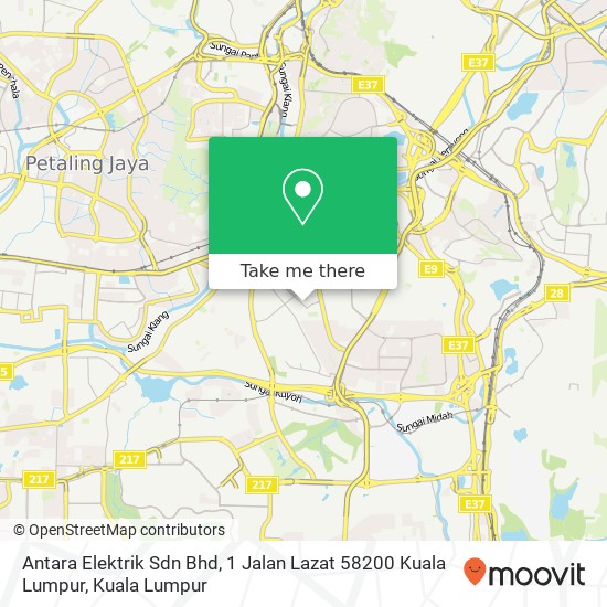 Peta Antara Elektrik Sdn Bhd, 1 Jalan Lazat 58200 Kuala Lumpur
