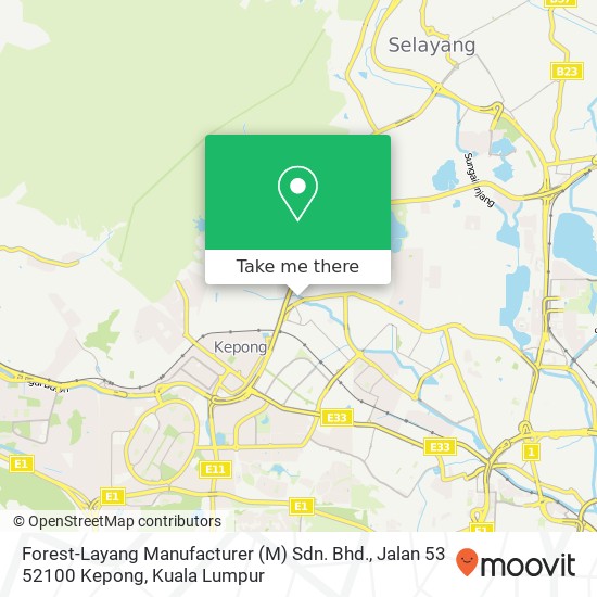 Forest-Layang Manufacturer (M) Sdn. Bhd., Jalan 53 52100 Kepong map