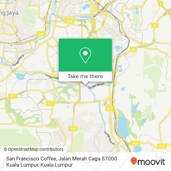 San Francisco Coffee, Jalan Merah Caga 57000 Kuala Lumpur map