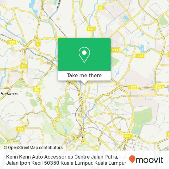 Peta Kenn Kenn Auto Accessories Centre Jalan Putra, Jalan Ipoh Kecil 50350 Kuala Lumpur
