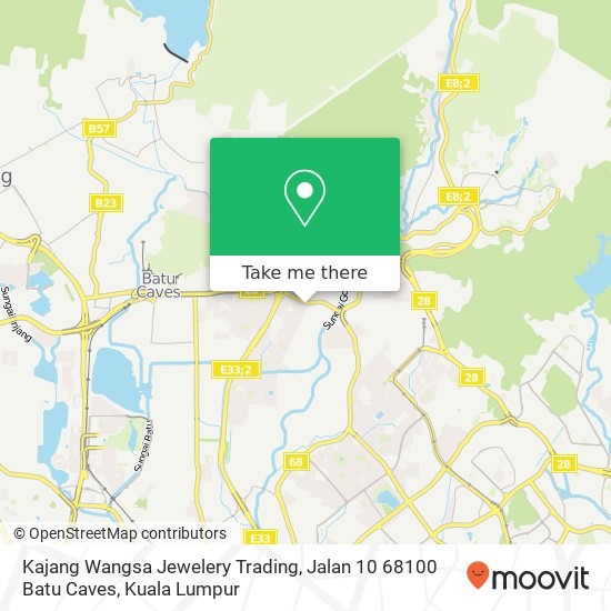 Peta Kajang Wangsa Jewelery Trading, Jalan 10 68100 Batu Caves