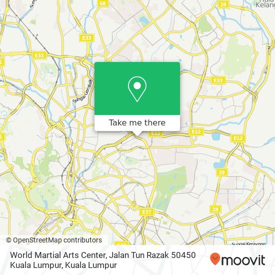 World Martial Arts Center, Jalan Tun Razak 50450 Kuala Lumpur map