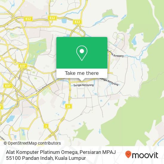 Peta Alat Komputer Platinum Omega, Persiaran MPAJ 55100 Pandan Indah