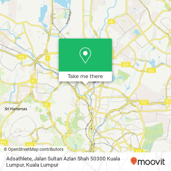 Peta Adsathlete, Jalan Sultan Azlan Shah 50300 Kuala Lumpur