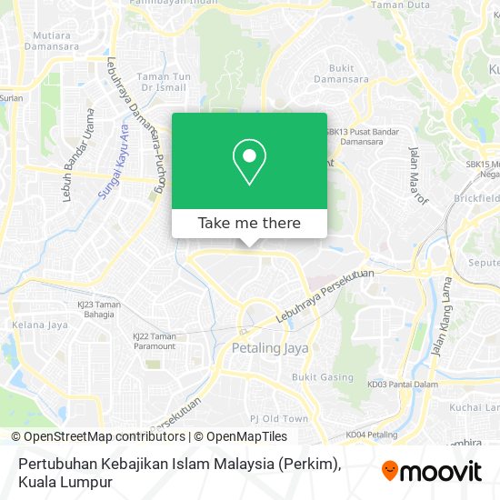 Peta Pertubuhan Kebajikan Islam Malaysia (Perkim)