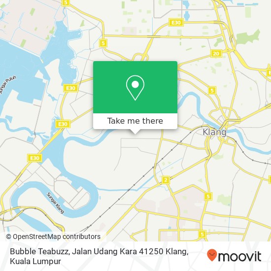 Peta Bubble Teabuzz, Jalan Udang Kara 41250 Klang