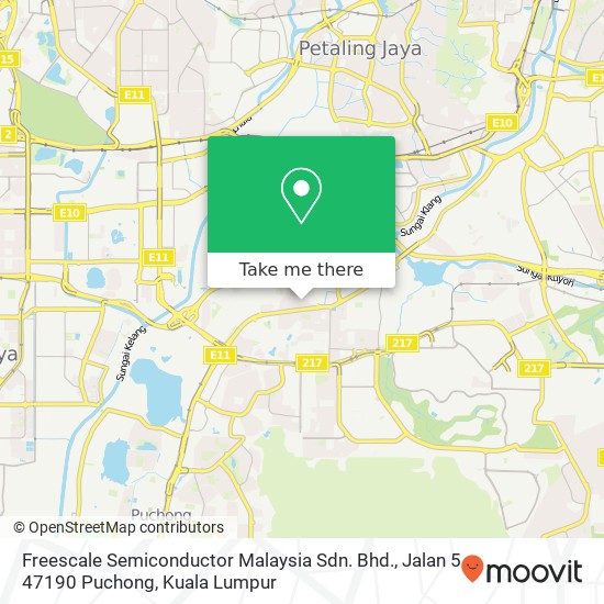 Peta Freescale Semiconductor Malaysia Sdn. Bhd., Jalan 5 47190 Puchong