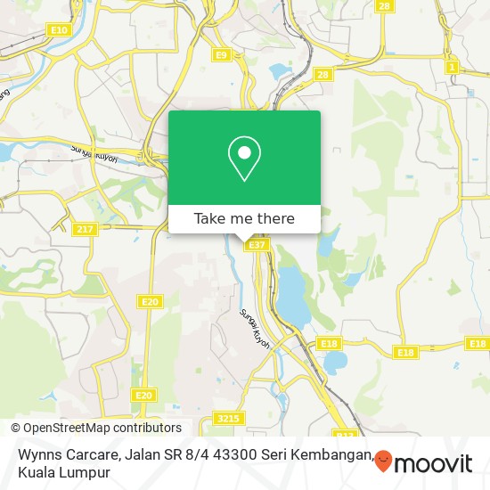 Peta Wynns Carcare, Jalan SR 8 / 4 43300 Seri Kembangan