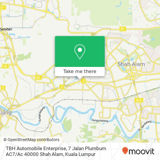 TBH Automobile Enterprise, 7 Jalan Plumbum AC7 / Ac 40000 Shah Alam map