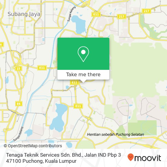 Peta Tenaga Teknik Services Sdn. Bhd., Jalan IND Pbp 3 47100 Puchong