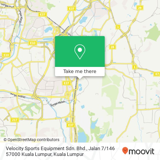 Peta Velocity Sports Equipment Sdn. Bhd., Jalan 7 / 146 57000 Kuala Lumpur