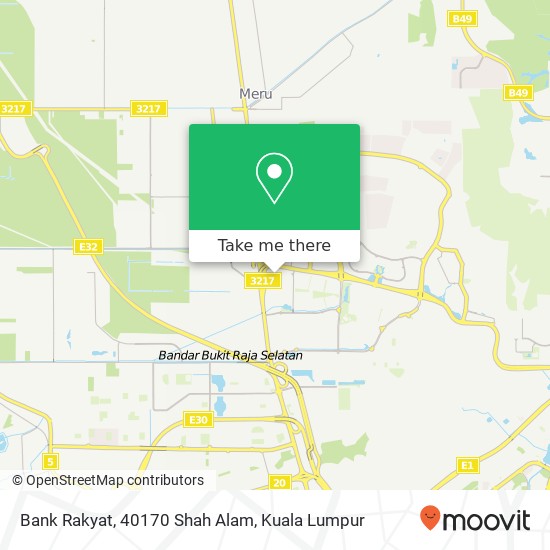 Peta Bank Rakyat, 40170 Shah Alam