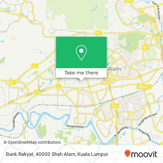 Bank Rakyat, 40000 Shah Alam map