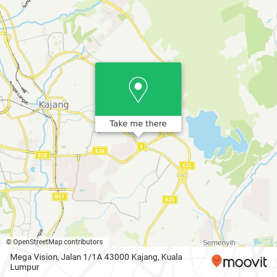 Mega Vision, Jalan 1 / 1A 43000 Kajang map