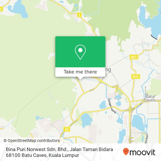 Peta Bina Puri Norwest Sdn. Bhd., Jalan Taman Bidara 68100 Batu Caves