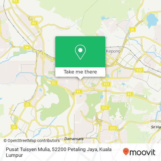 Pusat Tuisyen Mulia, 52200 Petaling Jaya map