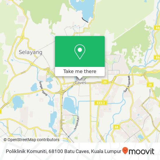 Peta Poliklinik Komuniti, 68100 Batu Caves